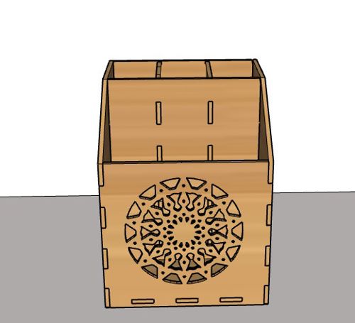 طرح جا قلمی برش لیزری محل نگهداری نظم دهنده قلم پایه قلم میلی‌متری جعبه مداد چوبی چوب - laser cut pen holder storage organizer 3mm pen stand pencil box wooden - برای دستگاه CNC چوب و لیزر (سی ان سی)