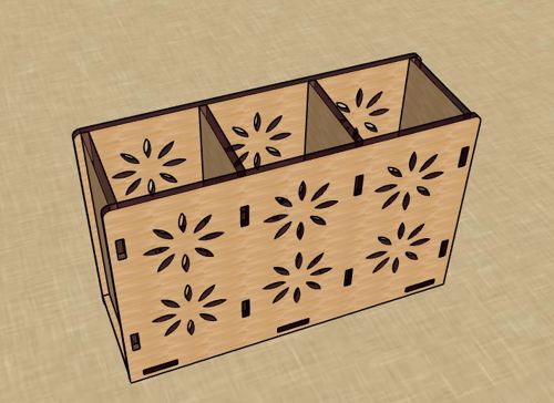 طرح خودکار برش لیزری مداد پایه ماژیک نگهدارنده نیاز به - laser cut pen pencil stand marker holder - برای دستگاه CNC چوب و لیزر (سی ان سی)