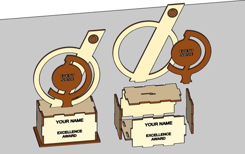 طرح جایزه عملکرد برش لیزری برای رویداد چوب - laser cut performance award trophy for event wood ve - برای دستگاه CNC چوب و لیزر (سی ان سی)