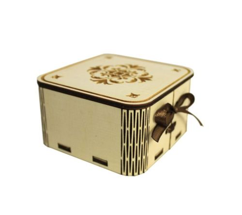 طرح جعبه هدیه چوبی کوچک و شخصی‌سازی‌شده با برش لیزری - laser cut personalised small wooden gift box ve - برای دستگاه CNC چوب و لیزر (سی ان سی)