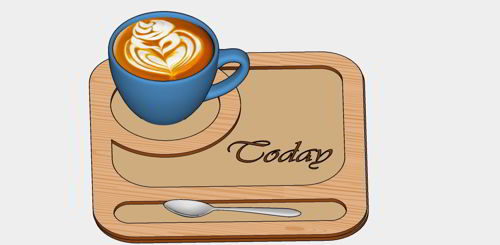 طرح سینی قهوه برش خورده شخصی شده با لیزر پوشش - laser cut personalized coffee organizer tray ve - برای دستگاه CNC چوب و لیزر (سی ان سی)
