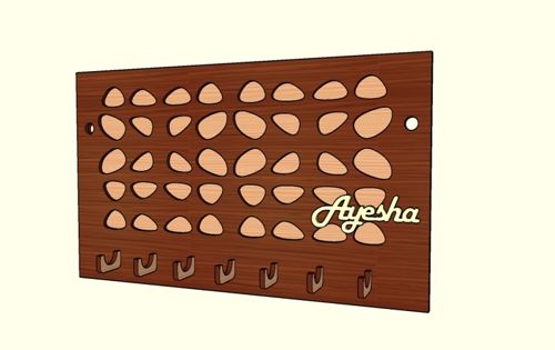 طرح laser-cut-personalized-name-key-holder-jewelry-orgainzer-wooden-key-hanger-home-decor-wall-art-ve