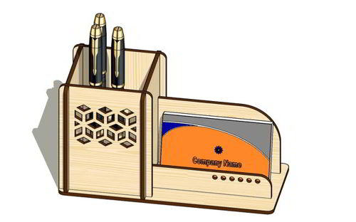 طرح جا خودکاری شخصی برش لیزری جا کارت چوبی جا مداد mdf قاب - laser cut personalized pen stand wooden card holder mdf pencil holder - برای دستگاه CNC چوب و لیزر (سی ان سی)