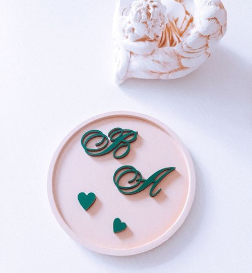طرح حلقه ازدواج شخصی‌سازی‌شده با برش لیزری، پلاک - laser cut personalized wedding ring plate ve - برای دستگاه CNC چوب و لیزر (سی ان سی)