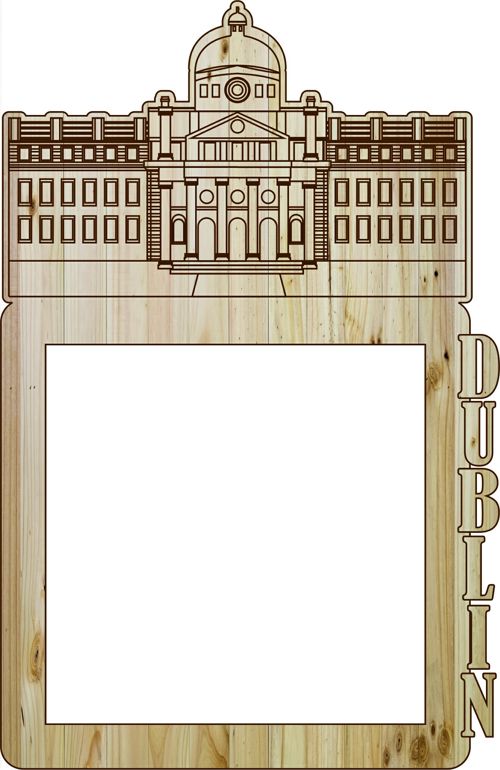 طرح قاب عکس برش لیزری دوبلین - laser cut photo frame dublin - برای دستگاه CNC چوب و لیزر (سی ان سی)