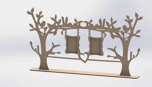 طرح قاب عکس برش لیزری درخت - laser cut photo frame tree - برای دستگاه CNC چوب و لیزر (سی ان سی)