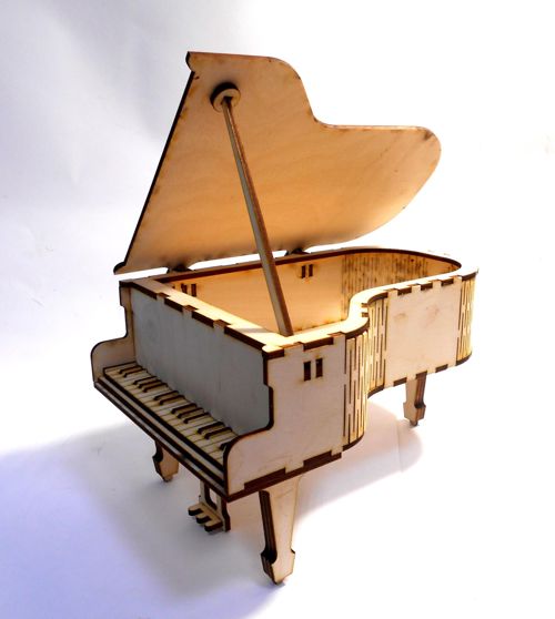 طرح برش لیزری پیانو - laser cut piano ve - برای دستگاه CNC چوب و لیزر (سی ان سی)