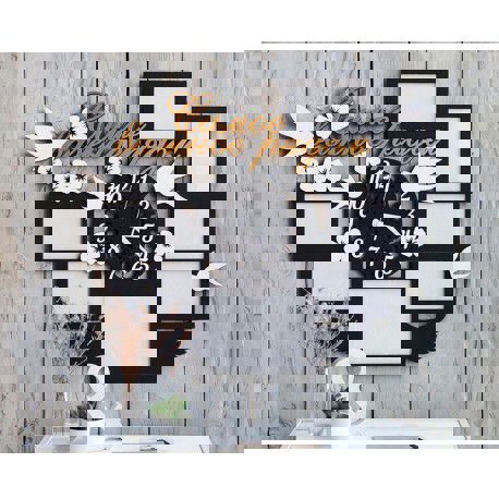 طرح قاب عکس برش لیزری با قالب ساعت - laser cut picture frames with clock template ve - برای دستگاه CNC چوب و لیزر (سی ان سی)