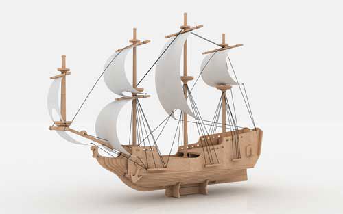 طرح برش لیزری دزدان دریایی کشتی - laser cut piirate ship - برای دستگاه CNC چوب و لیزر (سی ان سی)