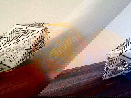 طرح تخته سه لا بیسکوییت بیست وجهی 3D لامپ 3mm - laser cut plywood icosahedron 3d lamp 3mm ve - برای دستگاه CNC چوب و لیزر (سی ان سی)