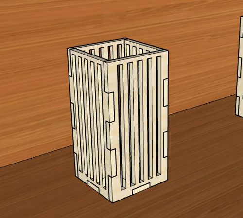 طرح جعبه قلم قلم مداد برش خورده با لیزر 4mm - laser cut plywood pen pencil holder box 4mm - برای دستگاه CNC چوب و لیزر (سی ان سی)