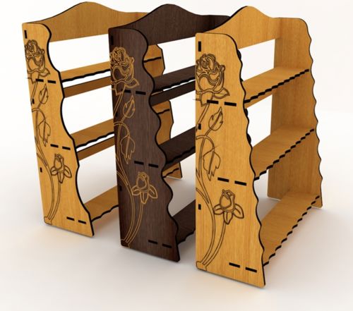 طرح تخته سه لا برش لیزری پله قفسه - laser cut plywood step shelf ve - برای دستگاه CNC چوب و لیزر (سی ان سی)