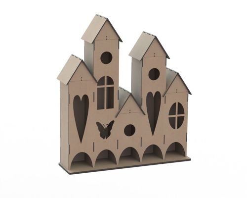 طرح تخته سه لا برش لیزری چایخانه - laser cut plywood tea house ve - برای دستگاه CNC چوب و لیزر (سی ان سی)