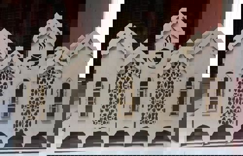 طرح تخته سه لا برش لیزری چایخانه چای کیسه ای نگهدارنده با قسمت - laser cut plywood tea house tea bags holder with 5 compartments - برای دستگاه CNC چوب و لیزر (سی ان سی)