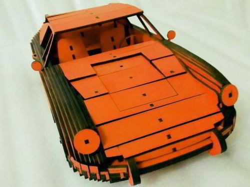 طرح پازل سه بعدی چوبی پورشه مدل با برش لیزری کیت مکانیکی - laser cut porsche 911 model 1964 wood 3d puzzle mechanical kit ve - برای دستگاه CNC چوب و لیزر (سی ان سی)