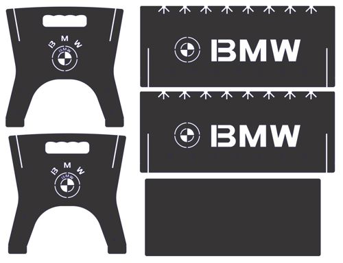 طرح باربیکیو قابل برش لیزری با لوگوی بی‌ام‌و لوگو - laser cut portable bbq grill with bmw logo - برای دستگاه CNC چوب و لیزر (سی ان سی)