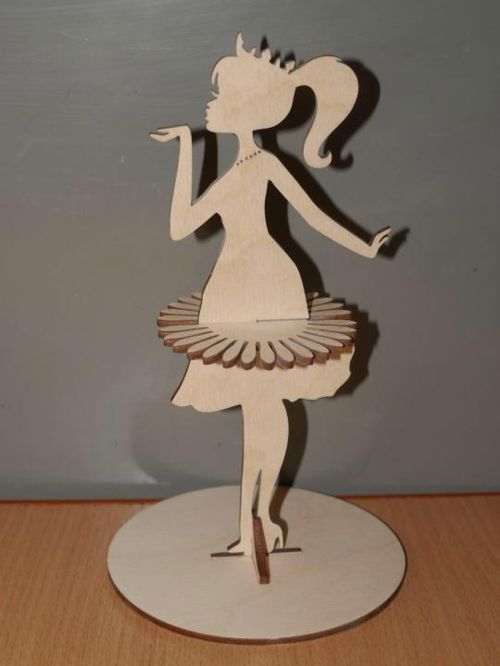 طرح جا دستمال کاغذی دخترانه شاهزاده خانم برش لیزری - laser cut princess girl napkin holder ve - برای دستگاه CNC چوب و لیزر (سی ان سی)