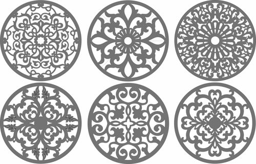 طرح پارتیشن حریم خصوصی برش لیزری پانل گرد طرح مشبک - laser cut privacy partition round panel lattice designs - برای دستگاه CNC چوب و لیزر (سی ان سی)