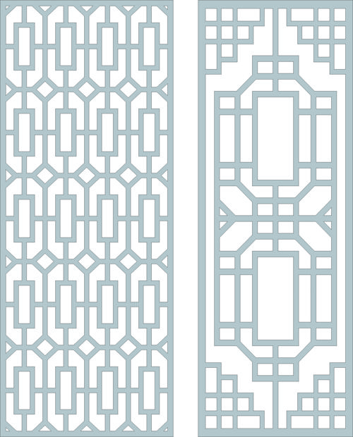 طرح برش لیزری پارتیشن پنجره شبکه جداسازی پارکینگ - laser cut privacy partition window lattice set - برای دستگاه CNC چوب و لیزر (سی ان سی)