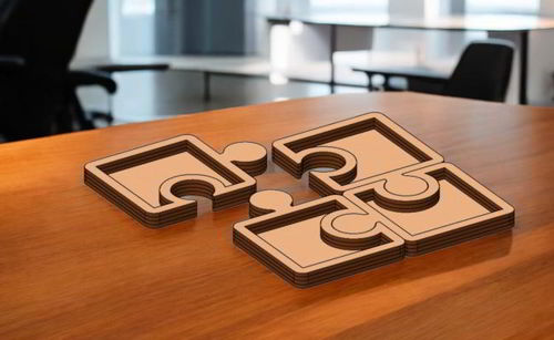 طرح برش لیزری پازل بشقاب چوبی سینی - laser cut puzzle serving plate wood tray ve - برای دستگاه CNC چوب و لیزر (سی ان سی)