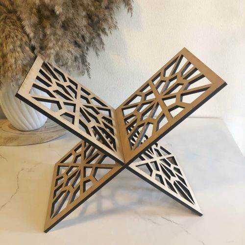 طرح قرآن برش لیزری رحال پایه چوبی - laser cut quran rehal wooden stand ve - برای دستگاه CNC چوب و لیزر (سی ان سی)