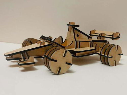 طرح مدل سه‌بعدی ماشین مسابقه‌ای فرمول یک با برش لیزری ماشین اسباب‌بازی - laser cut racing car 3d model formula 1 toy car ve - برای دستگاه CNC چوب و لیزر (سی ان سی)