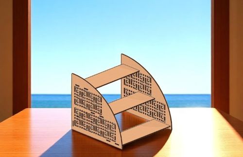طرح قفسه برش لیزری قفسه میز سازماندهنده - laser cut rack shelf desk organizer - برای دستگاه CNC چوب و لیزر (سی ان سی)
