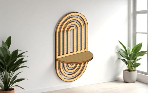 طرح laser-cut-rainbow-arches-wall-hanging-shelf-wall-decor-book-candle-holder-shelves