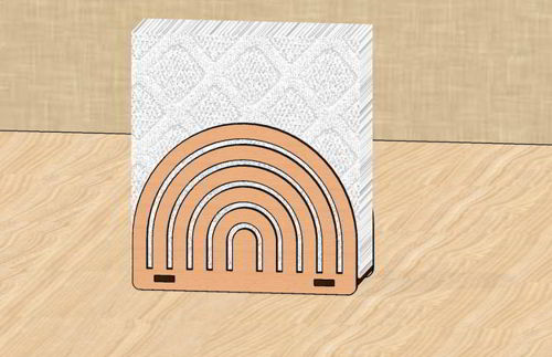 طرح جا دستمال کاغذی رنگین کمانی برش لیزری - laser cut rainbow napkin holder - برای دستگاه CNC چوب و لیزر (سی ان سی)