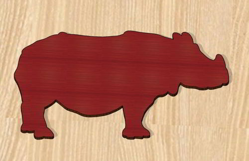 طرح برش لیزری چوب کرگدن دوبعدی شکل - laser cut rhino wood 2d shape - برای دستگاه CNC چوب و لیزر (سی ان سی)
