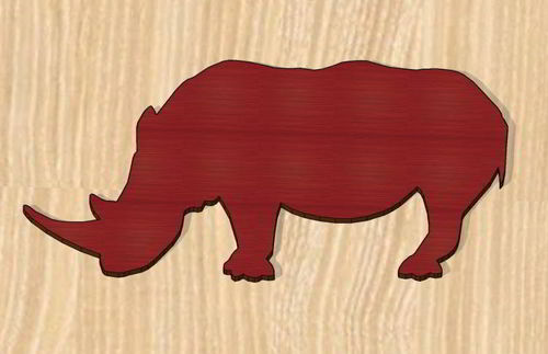 طرح برش لیزری کرگدن چوب - laser cut rhino wood cutout - برای دستگاه CNC چوب و لیزر (سی ان سی)