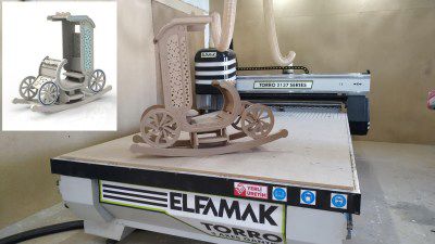 طرح قالب صندلی گهواره‌ای برش لیزری - laser cut rocking chair template ve - برای دستگاه CNC چوب و لیزر (سی ان سی)