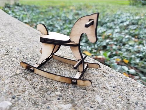 طرح قالب اسب گهواره‌ای برش لیزری - laser cut rocking horse template - برای دستگاه CNC چوب و لیزر (سی ان سی)