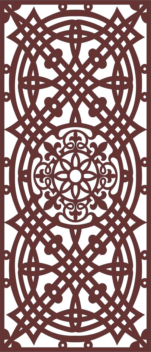 طرح جداکننده اتاق برش لیزری درز گل شبکه طرح - laser cut room divider seamless floral lattice design - برای دستگاه CNC چوب و لیزر (سی ان سی)