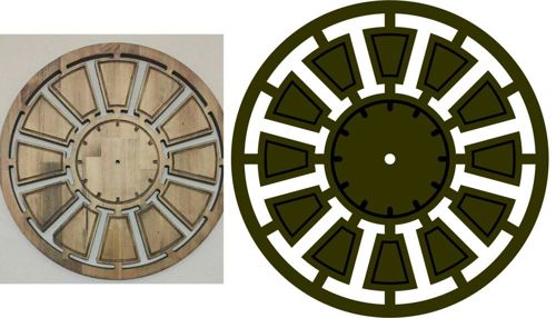 طرح قالب ساعت گرد برش لیزری قالب - laser cut round clock template - برای دستگاه CNC چوب و لیزر (سی ان سی)