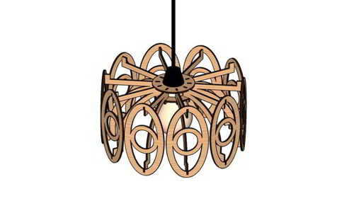 طرح لوستر گرد آویز برش لیزری لامپ - laser cut round hanging chandelier lamp ve - برای دستگاه CNC چوب و لیزر (سی ان سی)