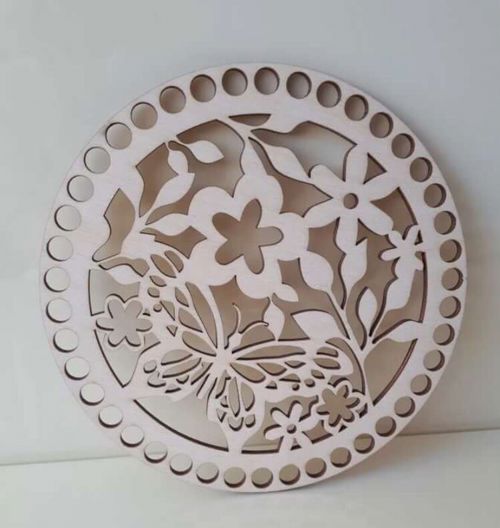طرح برش لیزری گرد برگ برگ بو ماندالا - laser cut round laurel leaves mandala ve - برای دستگاه CNC چوب و لیزر (سی ان سی)