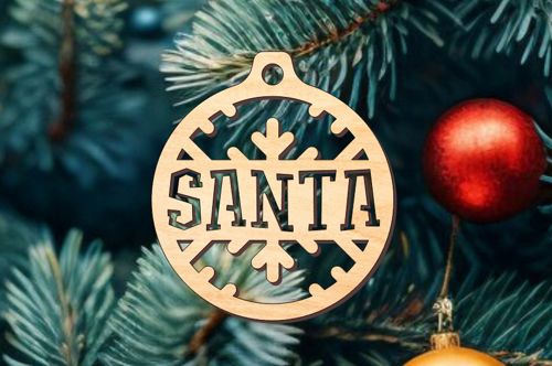 طرح برش لیزری بابانوئل کریسمس تزئینات - laser cut santa christmas baubles ornaments ve - برای دستگاه CNC چوب و لیزر (سی ان سی)