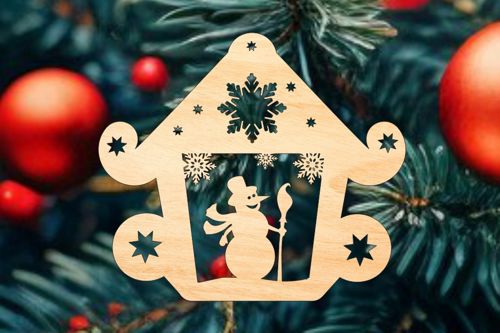 طرح laser-cut-santa-house-snowflakes-ornament-bauble-christmas-decorations-ve