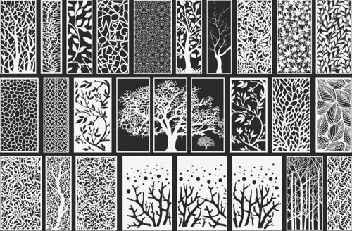 طرح صفحات برش لیزری پانل‌های تزئینی - laser cut screens decorative panels ve - برای دستگاه CNC چوب و لیزر (سی ان سی)
