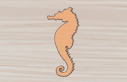 طرح برش لیزری اسب دریایی چوبی برش کاردستی - laser cut sea horse wood cutouts craft - برای دستگاه CNC چوب و لیزر (سی ان سی)