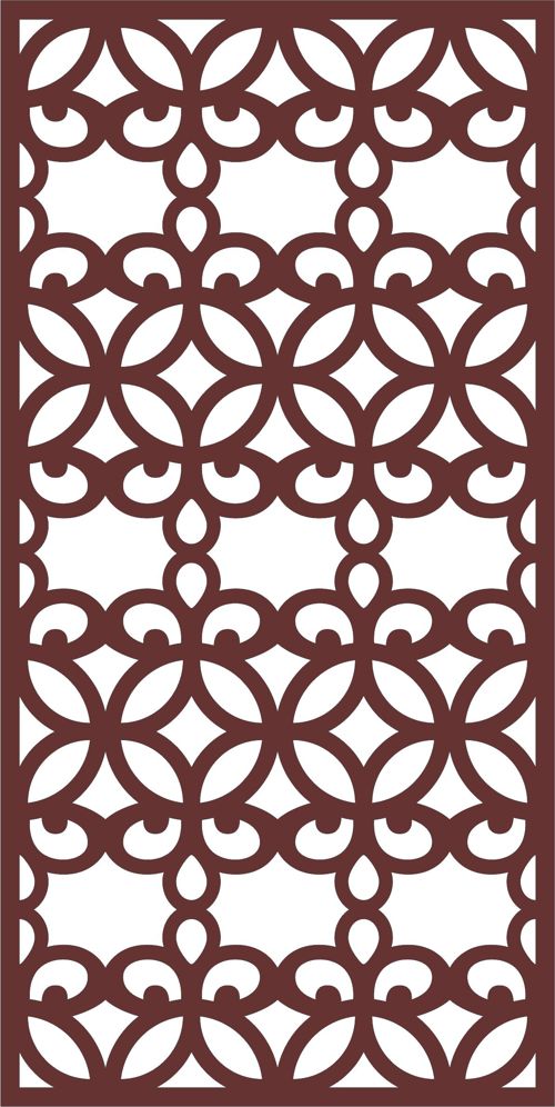 طرح برش لیزری یکپارچه گلدار جلی پانل جداکننده اتاق پارچه - laser cut seamless floral jali panel room divider - برای دستگاه CNC چوب و لیزر (سی ان سی)