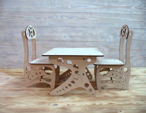 طرح مجموعه برش لیزری مبلمان کودک پوشش - laser cut set of childrens furniture ve - برای دستگاه CNC چوب و لیزر (سی ان سی)