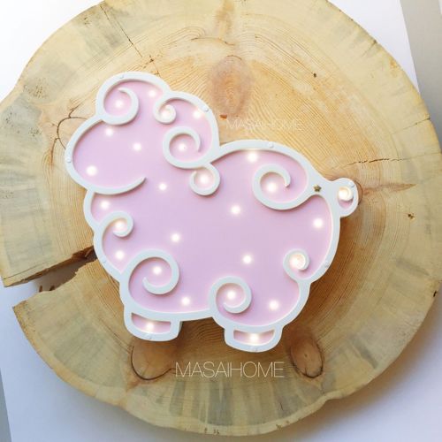 طرح چراغ خواب طرح گوسفند برش لیزری برای اتاق کودکان - laser cut sheep night light for kids rooms ve - برای دستگاه CNC چوب و لیزر (سی ان سی)