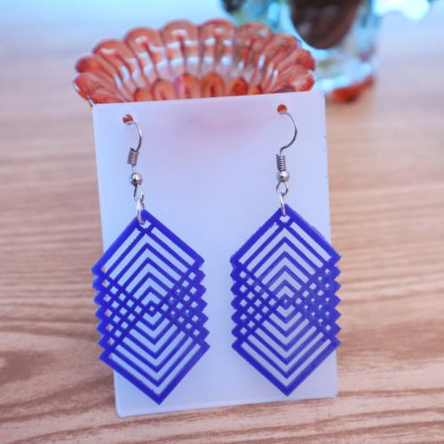طرح گوشواره‌های هندسی ساده و شیک برش لیزری - laser cut simple fashion geometric earrings - برای دستگاه CNC چوب و لیزر (سی ان سی)