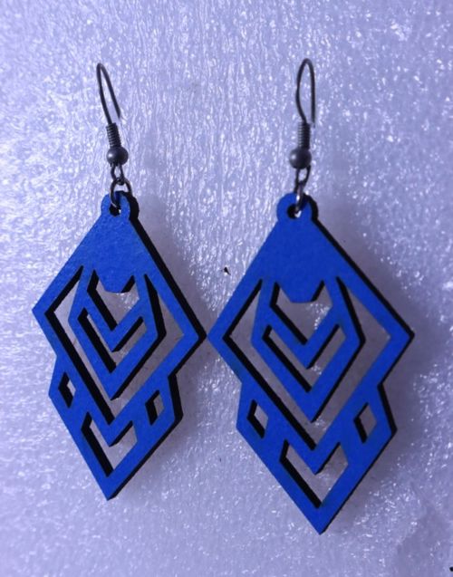 طرح گوشواره‌های چوبی ساده برش لیزری - laser cut simple wood earrings - برای دستگاه CNC چوب و لیزر (سی ان سی)