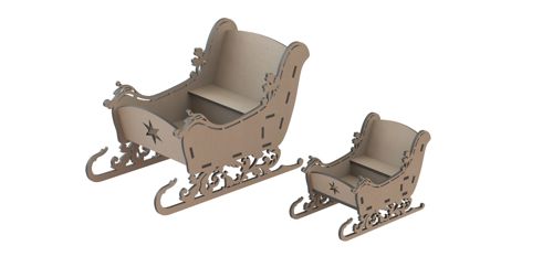 طرح برش لیزری سورتمه سورتمه - laser cut sleigh - برای دستگاه CNC چوب و لیزر (سی ان سی)