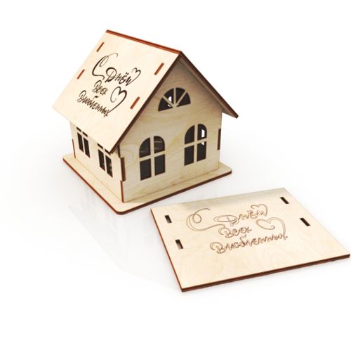طرح الگوی برش لیزری خانه کوچک دانلود - laser cut small house pattern download ve - برای دستگاه CNC چوب و لیزر (سی ان سی)