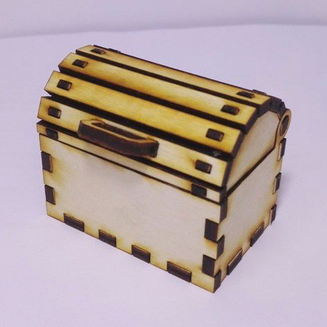 طرح صندوقچه گنج کوچک برش لیزری لیزر - laser cut small treasure chest - برای دستگاه CNC چوب و لیزر (سی ان سی)