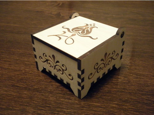 طرح جعبه کوچک چوبی برش لیزری جعبه زیورآلات - laser cut small wooden box trinket box - برای دستگاه CNC چوب و لیزر (سی ان سی)